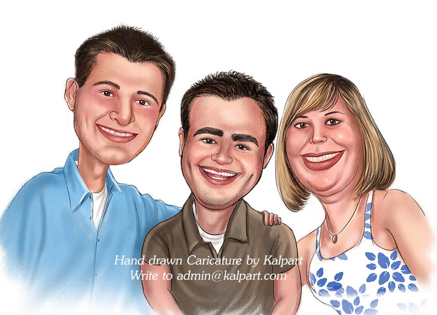 Hand drawn Caricatures for wedding, Party, Celebrations, Group by Kalpart